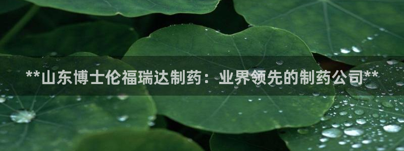 九游老哥俱乐部官网登录网址：**山东博士伦福瑞达制药：业界领先的制药公司**
