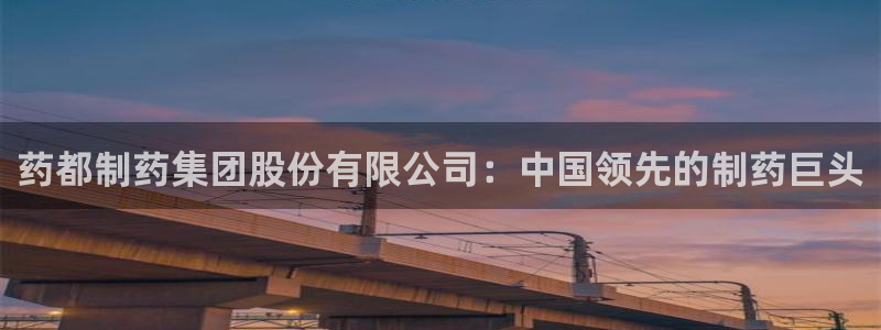 老哥俱乐部是干什么的啊：药都制药集团股份有限公司：中国领先的制药巨头