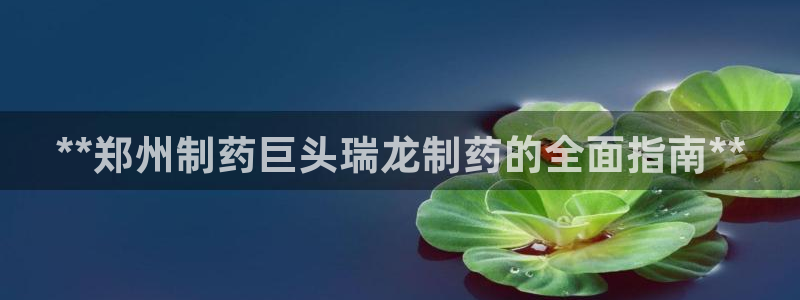 老哥俱乐部是干什么的：**郑州制药巨头瑞龙制药的全面指南**