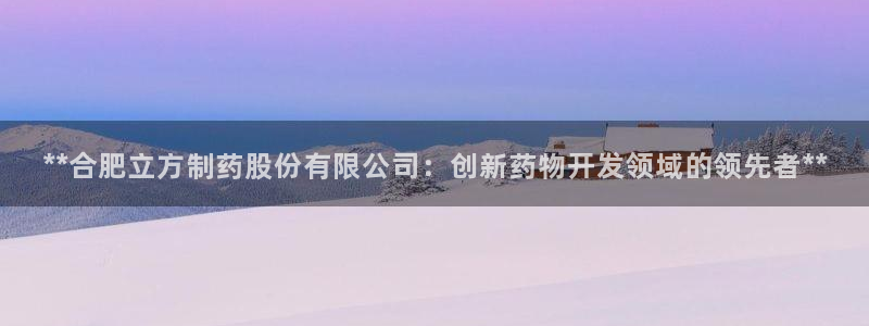 九游老哥俱乐部官网登录不了：**合肥立方制药股份有限公司：创新药物开发领域的领先者**