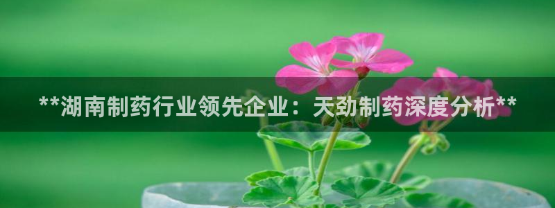 九游老哥俱乐部官网登录入口：**湖南制药行业领先企业：天劲制药深度分析**