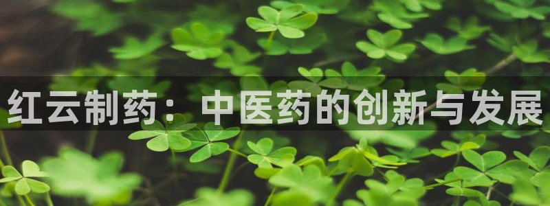 九游老哥俱乐部官网登录：红云制药：中医药的创新与发展