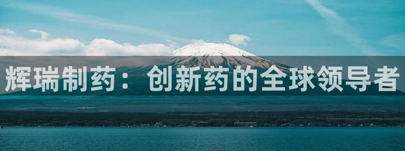 九游老哥俱乐部登录：辉瑞制药：创新药的全球领导者